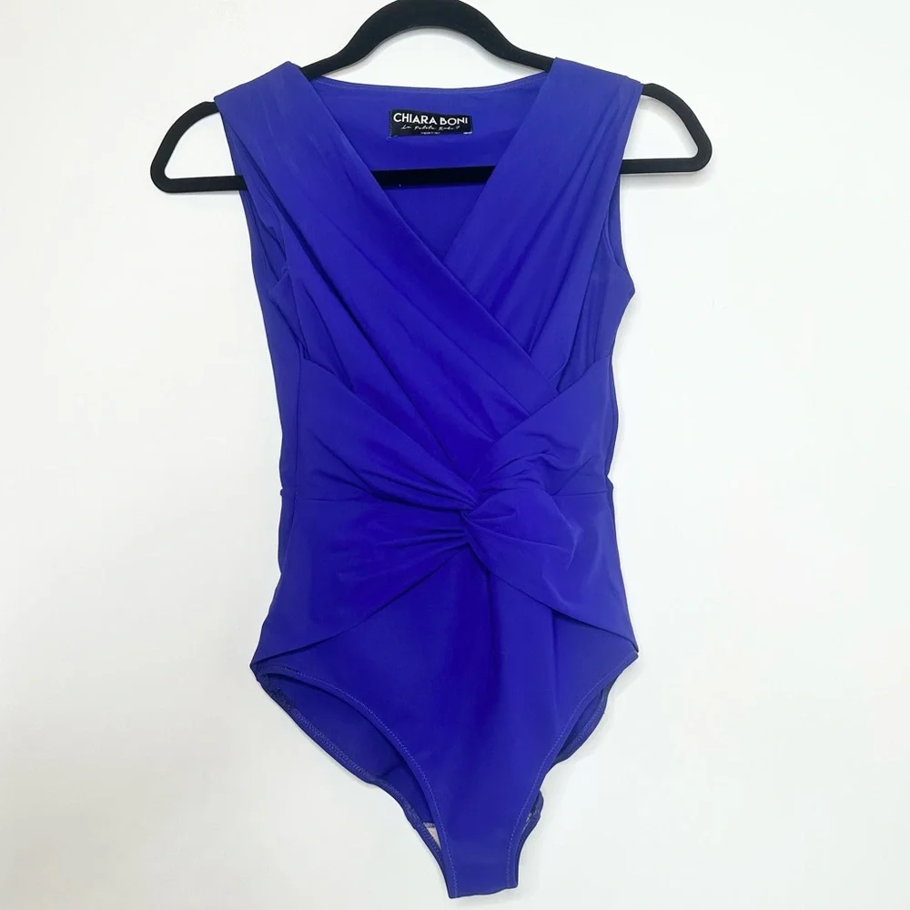 Chiara Boni La Petite Robe Filly Knot-Front One-Piece Swimsuit - Picture 2 of 8